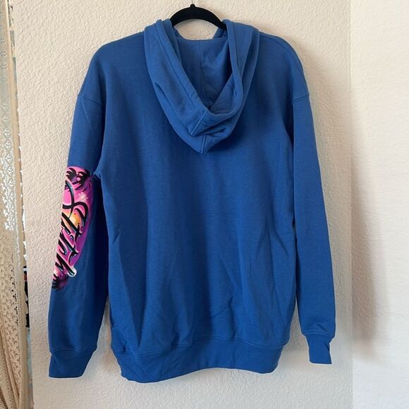 Disney Blue Stitch Graphic Long Sleeve Hoodie ~ Size Medium - Picture 2 of 6